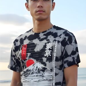 Graphic Black and Gray Tie-Dye T-Shirt